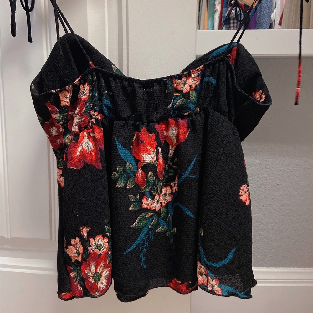 Tie front Floral Cami top - Picture 3 of 5